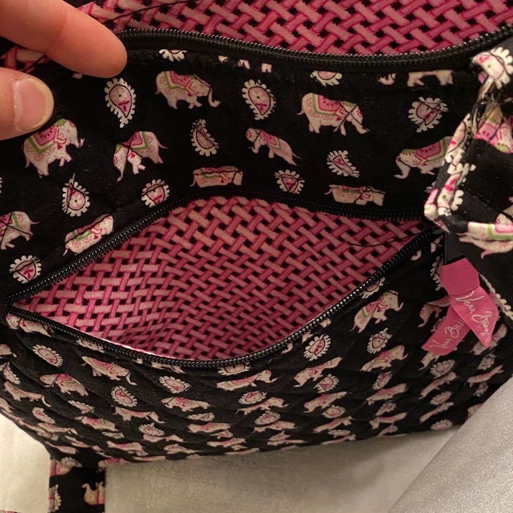 Vera Bradley Black and Pink Elephant Crossbody Bag - Picture 6 of 6